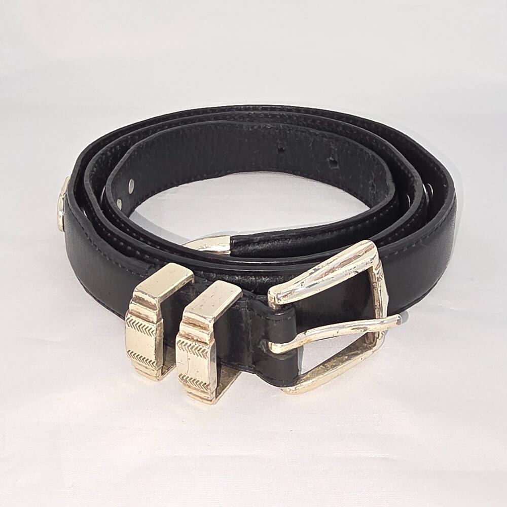 AML 3000 Men's Top Grain Oil Tan Black Leather Golf Club Belt 2332500 Size 42